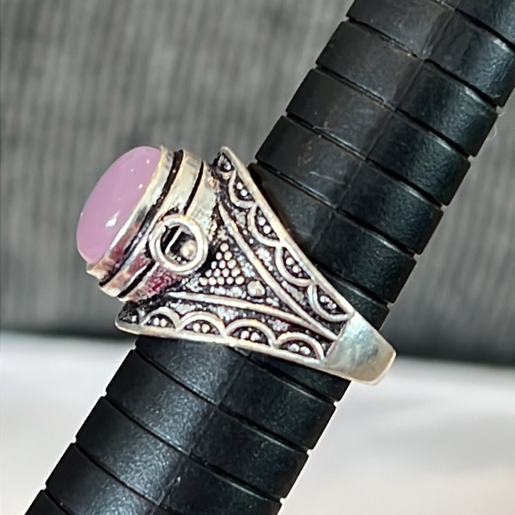 #253 Rose Chalcedony Poison ☠️ Ring 💍 Handcrafted Size 8.75 NWOT - Picture 12 of 14